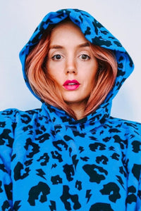 Electric Blue Leopard Hoodie