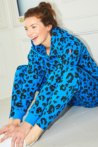 Electric Blue Leopard Hoodie