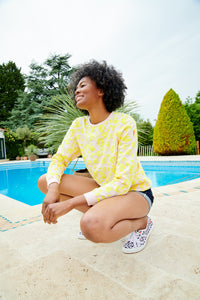 Blush with Yellow Leopard Sweatshirt