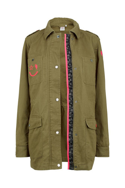 Khaki green utility jacket top