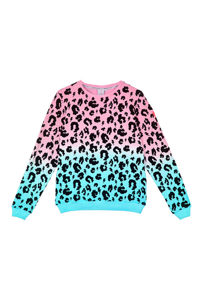 Mid Pink Leopard Print Heart Sweatshirt