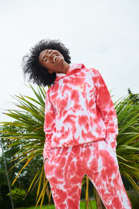 Neon Coral Tie Dye Hoodie