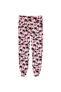 Pink with Black Palm Slouch Joggers