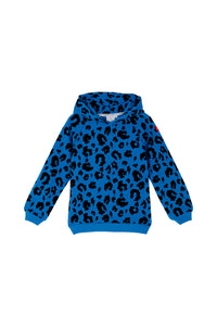 Kids Electric Blue Leopard Hoodie