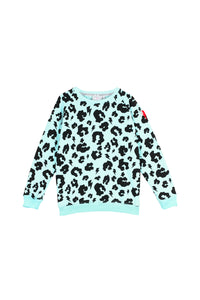 Kids Pale Aqua Leopard Sweatshirt