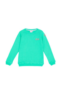 Kids Green Sweatshirt with Coral Logo