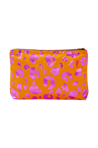 Orange with Metallic Purple Foil Leopard Swag Bag