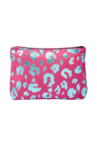 Hot Pink with Metallic Turquoise Leopard Swag Bag