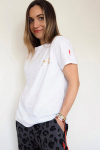 White with Gold Logo T-Shirt