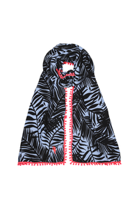 Pale Blue with Black Tropical Charity Super Scarf