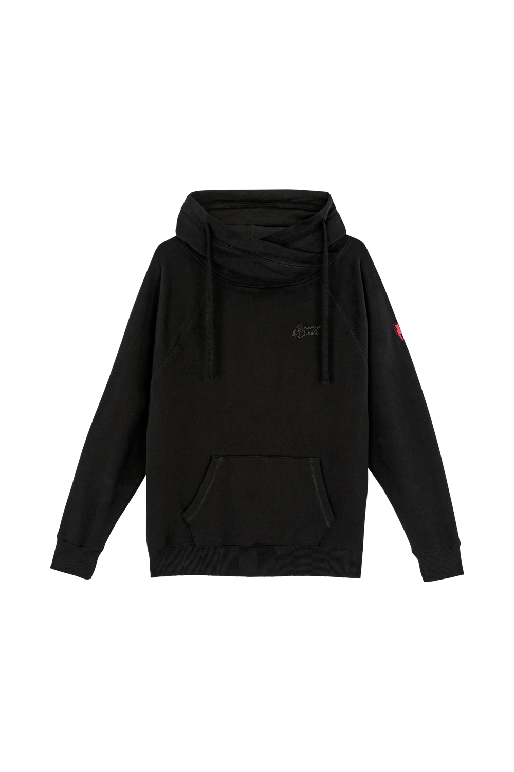 Black cowl neck hoodie best sale
