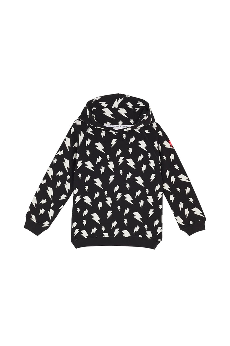 Kids Hoodie Electric Blue Leopard Print and Lightning Bolt