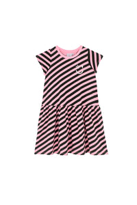 Kids Pink and Black Stripe Dress