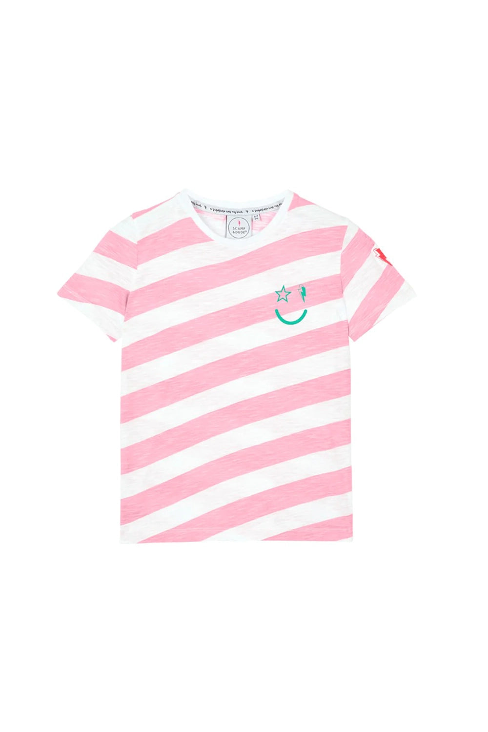 Kids Pink and White Stripe T Shirt Scamp Dude
