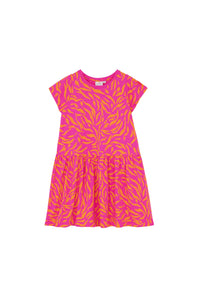 Kids Pink with Orange Zebra T-Shirt Dress