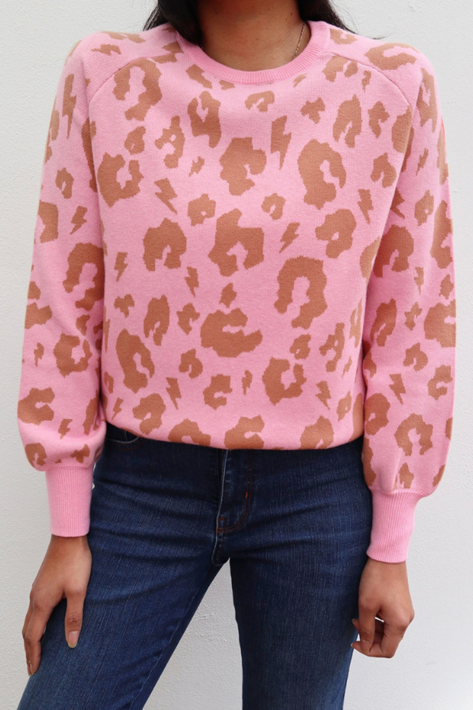 Leopard pink deals sweater