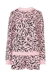 Pink with Black Zebra Towelling Shorts