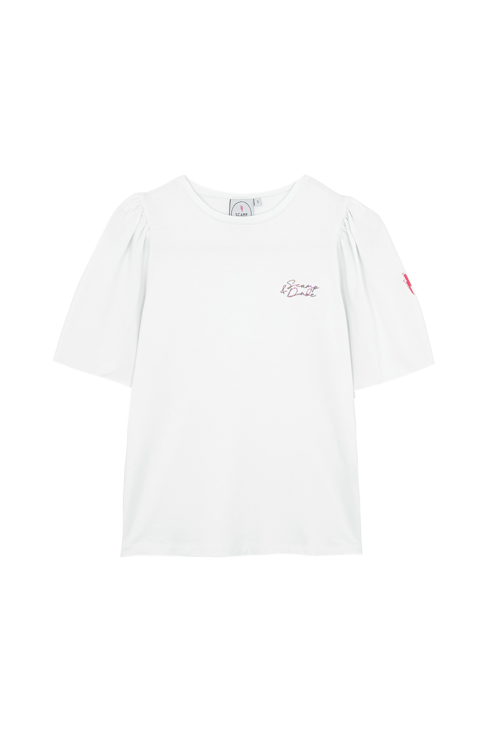 White with Rainbow Lurex Logo T-shirt Scamp & Dude